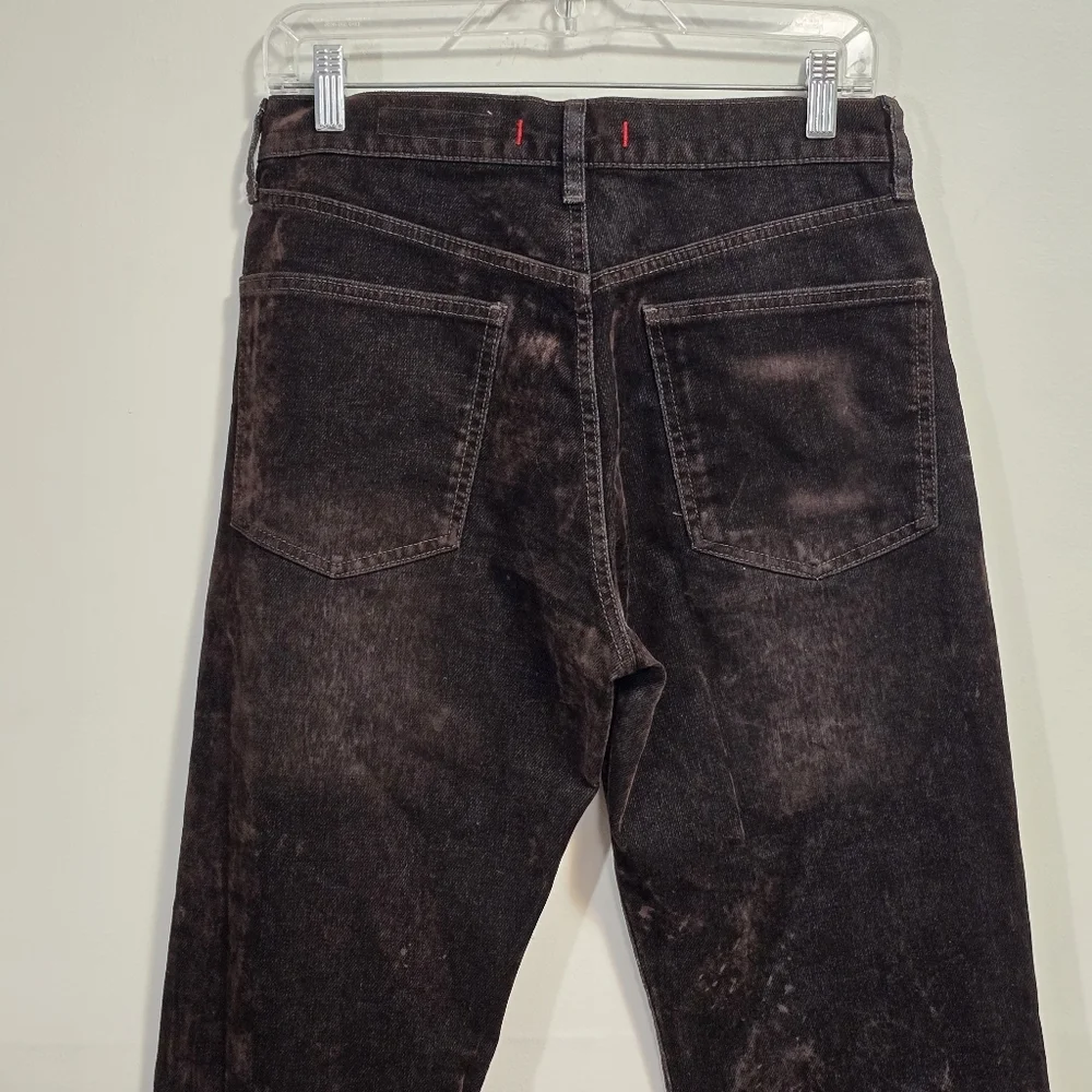 Zara Chocolate Brown Black Straight-Leg Velvet Pants - Picture 5 of 8